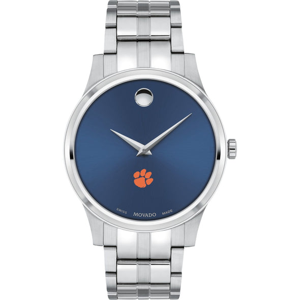 Clemson Men&#39;s Movado Collection Stainless Steel Watch with Blue Dial Shot #2