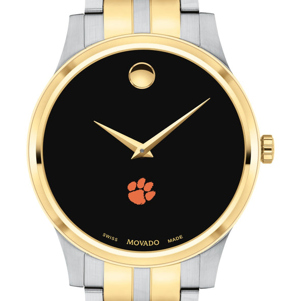 Clemson Men&#39;s Movado Collection Two-Tone Watch with Black Dial Shot #1