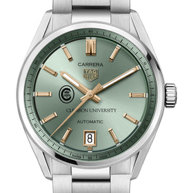 Clemson Women&#39;s TAG Heuer Steel Carrera with Green Dial Shot #1