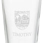 Dartmouth College 16 oz Pint Glass Shot #3