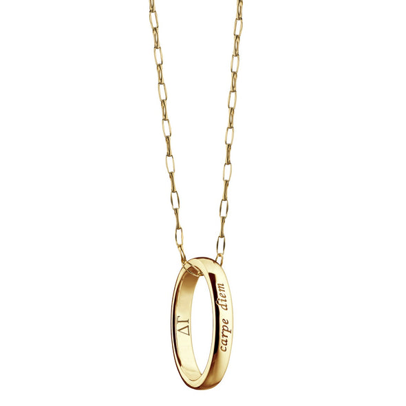 Delta Gamma Monica Rich Kosann &quot;Carpe Diem&quot; Poesy Ring Necklace in Gold Shot #1