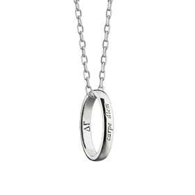 Delta Gamma Monica Rich Kosann &quot;Carpe Diem&quot; Poesy Ring Necklace in Silver Shot #1