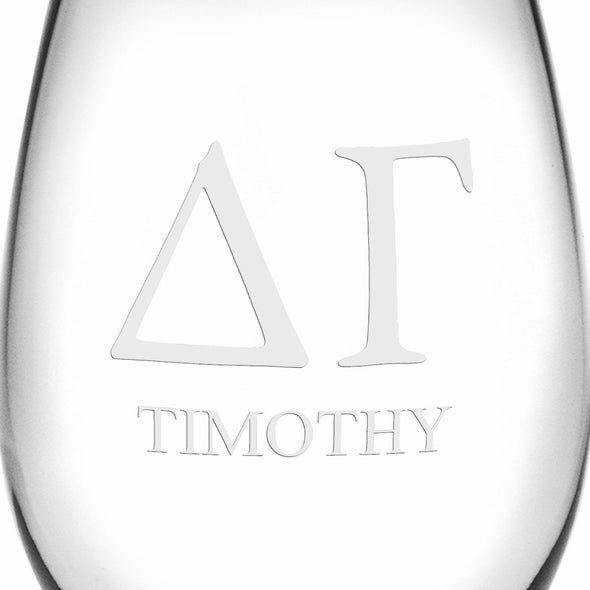 Delta Gamma Stemless Wine Glasses Made in the USA - Set of 2 Shot #3