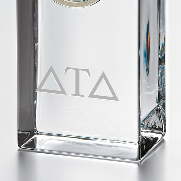 Delta Tau Delta Tall Glass Desk Clock by Simon Pearce Shot #2