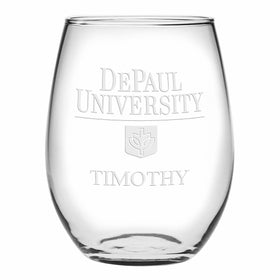 DePaul Stemless Wine Glasses Made in the USA Shot #1