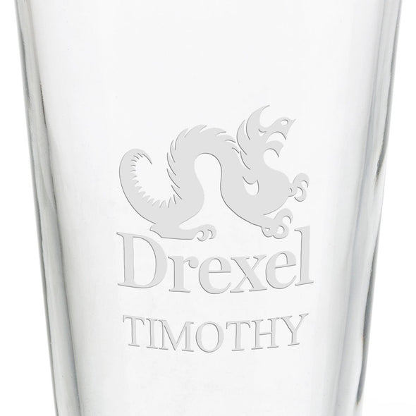 Drexel University 16 oz Pint Glass Shot #3