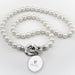 Duke Med Pearl Necklace with Sterling Silver Charm