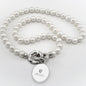 Duke Med Pearl Necklace with Sterling Silver Charm Shot #1