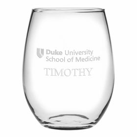 Duke Med Stemless Wine Glasses Made in the USA - Set of 2 Shot #1