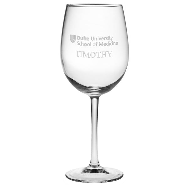 Duke University School of Medicine Red Wine Glasses - Set of 2 - Made in the USA Shot #2