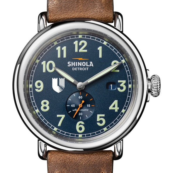 Duke University School of Medicine Shinola Watch, The Runwell Automatic 45 mm Blue Dial and British Tan Strap at M.LaHart &amp; Co. Shot #1