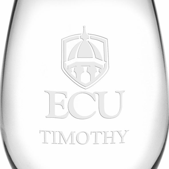 ECU Stemless Wine Glasses Made in the USA Shot #3