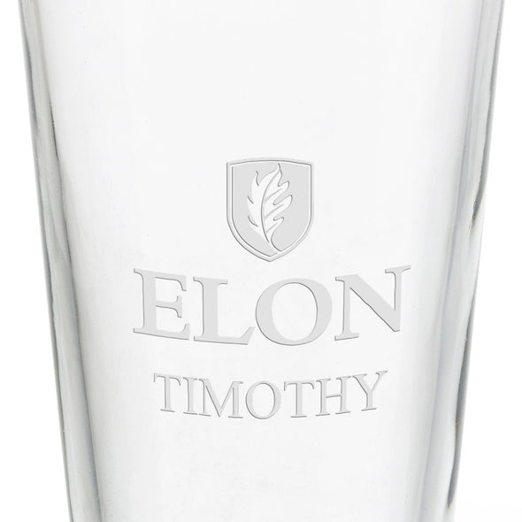 Elon University 16 oz Pint Glass Shot #3