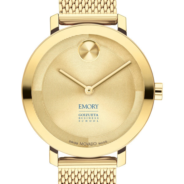 Emory Goizueta Business School Women&#39;s Movado Bold Gold with Mesh Bracelet Shot #1