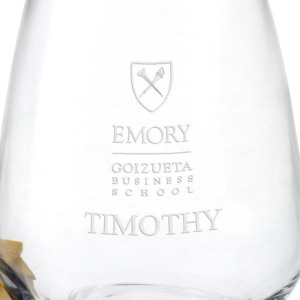 Emory Goizueta Stemless Wine Glasses Shot #3