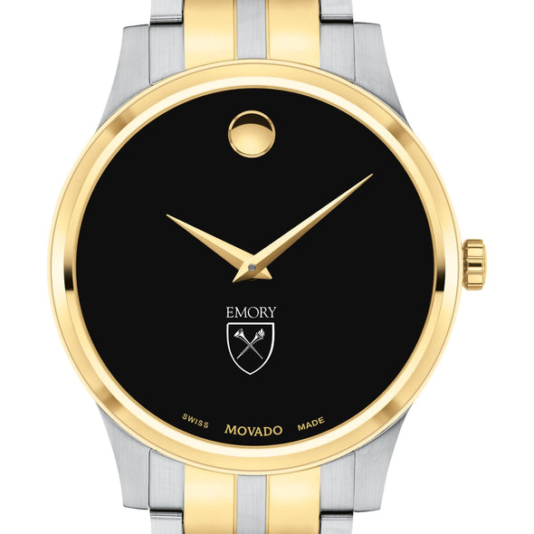 Emory Men&#39;s Movado Collection Two-Tone Watch with Black Dial Shot #1