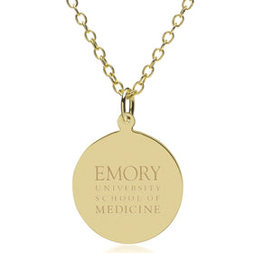 Emory School of Medicine 14K Gold Pendant &amp; Chain Shot #1