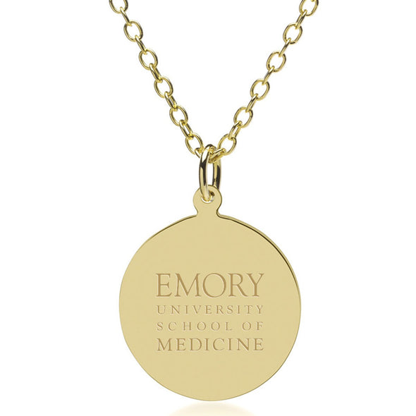 Emory School of Medicine 14K Gold Pendant &amp; Chain Shot #1