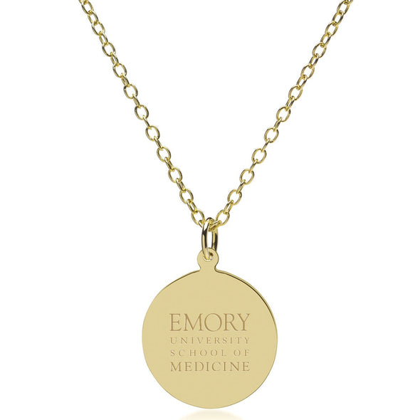 Emory School of Medicine 14K Gold Pendant &amp; Chain Shot #2