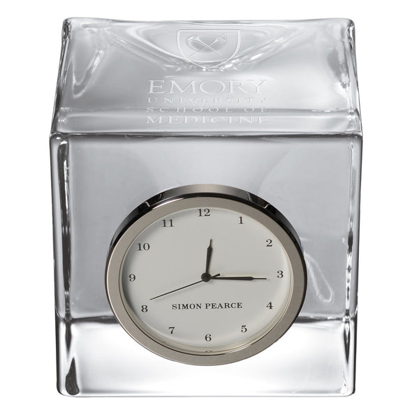 Emory School of Medicine Glass Desk Clock by Simon Pearce Shot #2