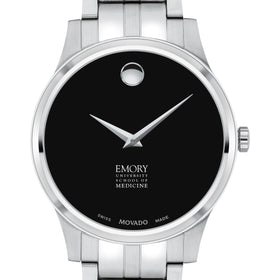 Emory School of Medicine Men&#39;s Movado Collection Stainless Steel Watch with Black Dial Shot #1