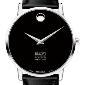 Emory School of Medicine Men&#39;s Movado Museum with Leather Strap Shot #1