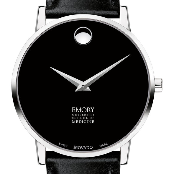 Emory School of Medicine Men&#39;s Movado Museum with Leather Strap Shot #1