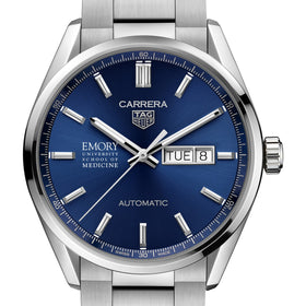 Emory School of Medicine Men&#39;s TAG Heuer Carrera with Blue Dial &amp; Day-Date Window Shot #1