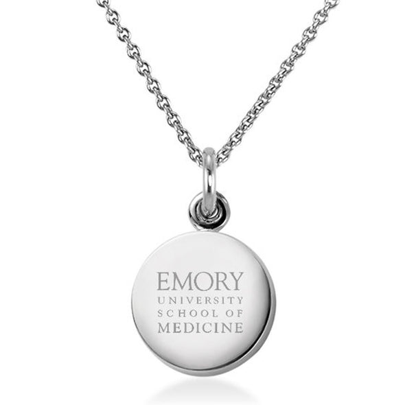 Emory School of Medicine Necklace with Charm in Sterling Silver Shot #1