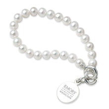 Emory School of Medicine Pearl Bracelet with Sterling Silver Charm Shot #1