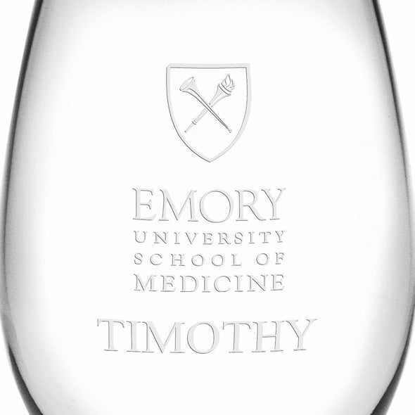 Emory School of Medicine Stemless Wine Glasses Made in the USA - Set of 2 Shot #3