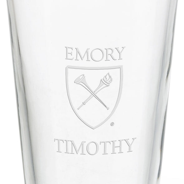 Emory University 16 oz Pint Glass Shot #3