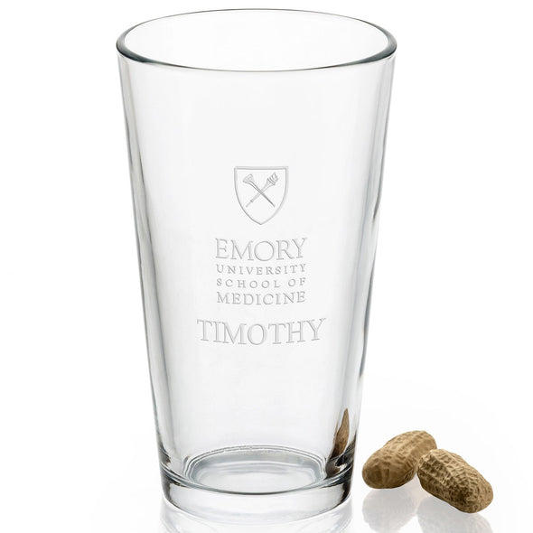 Emory University School of Medicine 16 oz Pint Glass - Set of 2 Shot #2