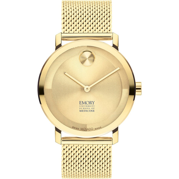 Emory University School of Medicine Men&#39;s Movado BOLD Gold with Mesh Bracelet Shot #2