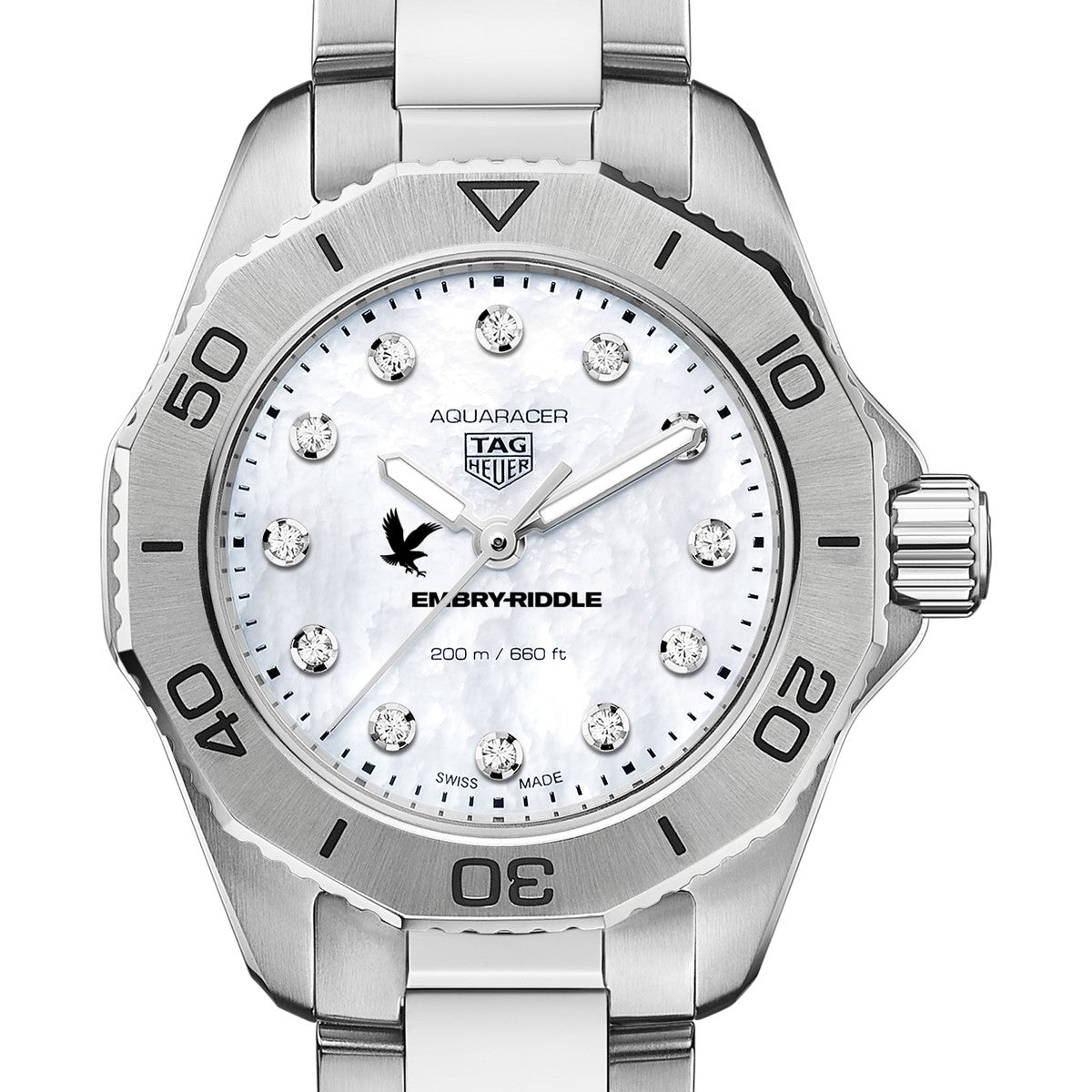 ERAU Women s TAG Heuer Steel Aquaracer with Diamond Dial M