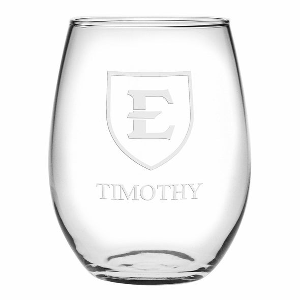 ETSU Stemless Wine Glasses Made in the USA Shot #1