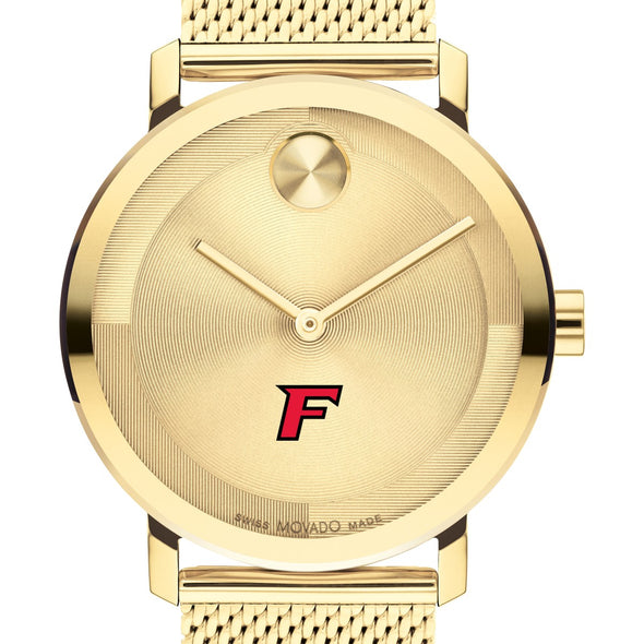 Fairfield University Men&#39;s Movado BOLD Gold with Mesh Bracelet Shot #1