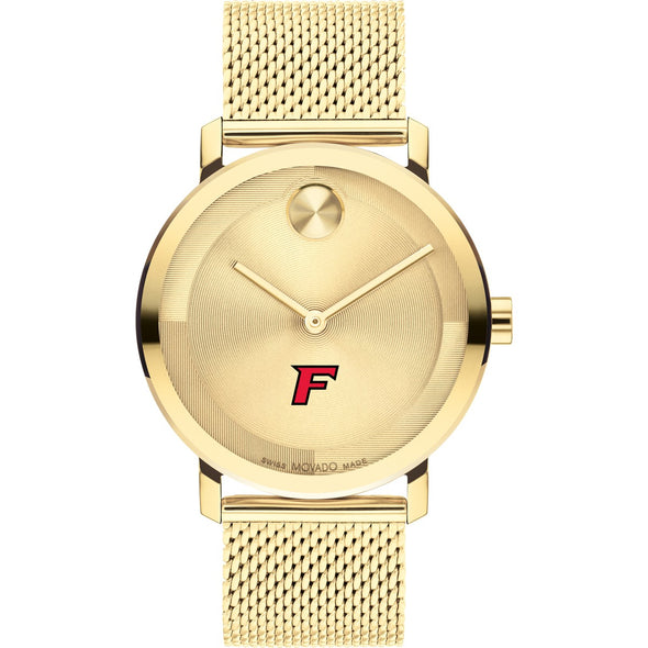 Fairfield University Men&#39;s Movado BOLD Gold with Mesh Bracelet Shot #2