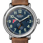 Fairfield University Shinola Watch, The Runwell Automatic 45 mm Blue Dial and British Tan Strap at M.LaHart & Co. Shot #1