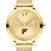 Fairfield University Women's Movado Bold Gold with Mesh Bracelet