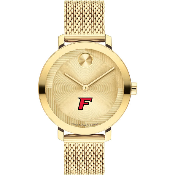 Fairfield University Women&#39;s Movado Bold Gold with Mesh Bracelet Shot #2