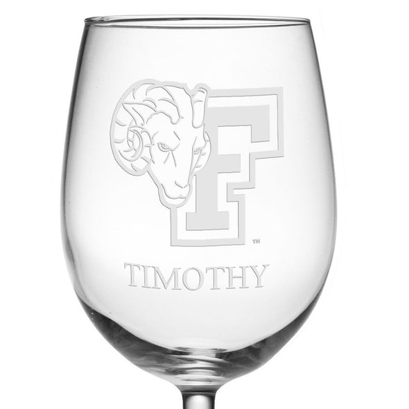 Fordham University Red Wine Glasses - Made in the USA Shot #3