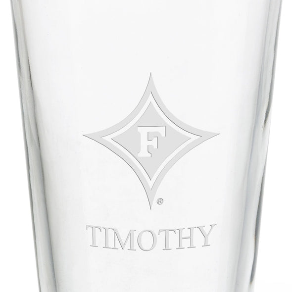 Furman University 16 oz Pint Glass Shot #3