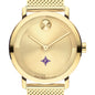 Furman University Men's Movado BOLD Gold with Mesh Bracelet Shot #1