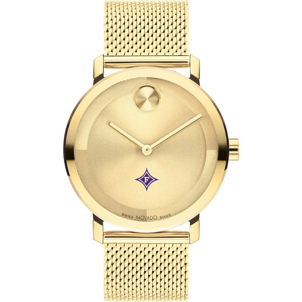 Furman University Men&#39;s Movado BOLD Gold with Mesh Bracelet Shot #2