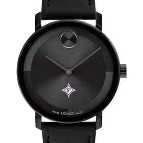 Furman University Men&#39;s Movado BOLD with Black Leather Strap Shot #1