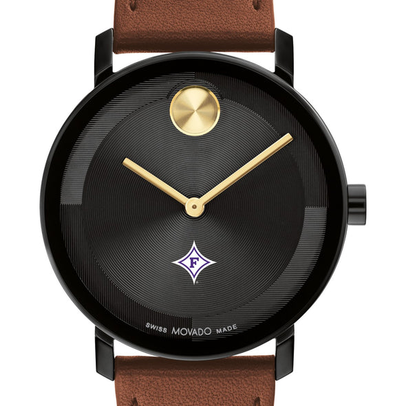 Furman University Men&#39;s Movado BOLD with Cognac Leather Strap Shot #1