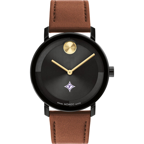 Furman University Men&#39;s Movado BOLD with Cognac Leather Strap Shot #2