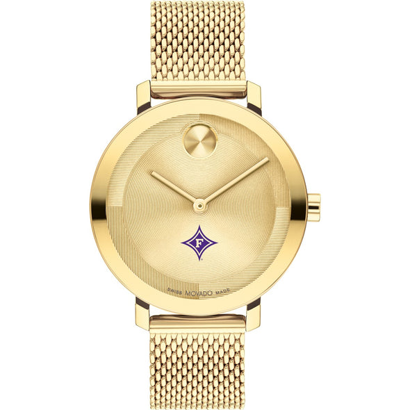 Furman University Women&#39;s Movado Bold Gold with Mesh Bracelet Shot #2