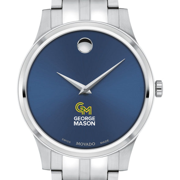 George Mason Men&#39;s Movado Collection Stainless Steel Watch with Blue Dial Shot #1